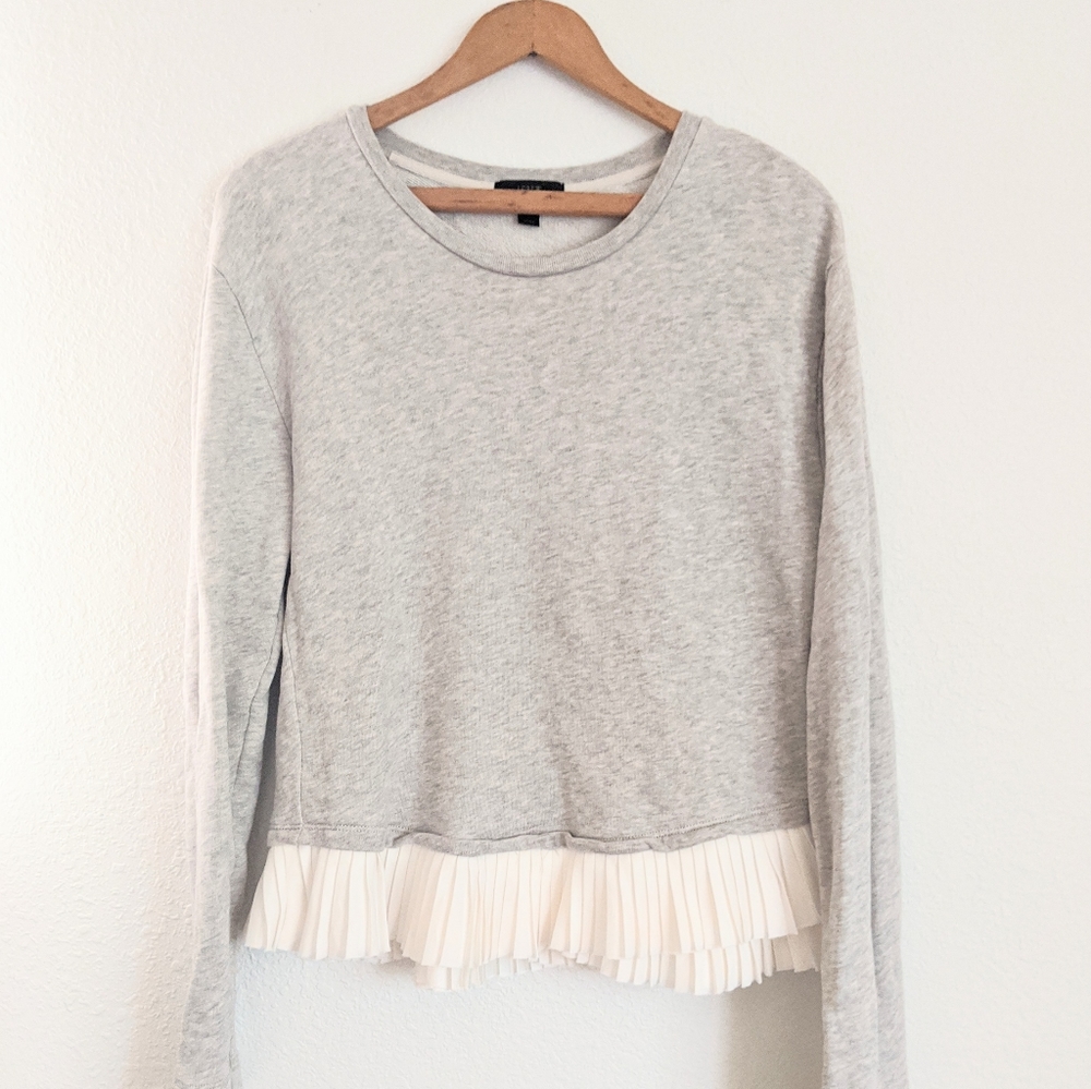 J.Crew Long Sleeve Sweater with Bottom Ruffles S